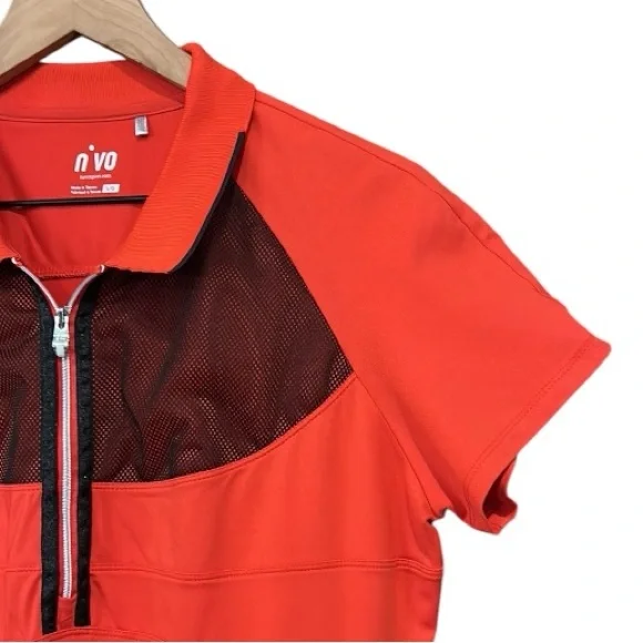 Nivo Golf Tennis Active Performance Short Sleeve Red Black Dress Size Large - Picture 3 of 12
